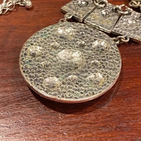 Elegant Silver Tone Bohemian Style Statement Necklace - Picture 14 of 15